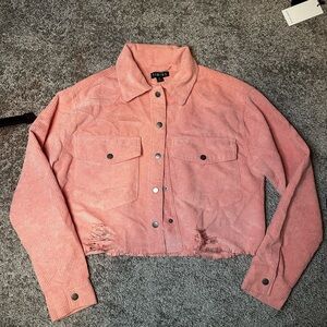 Timing Pink Corduroy Jean Jacket